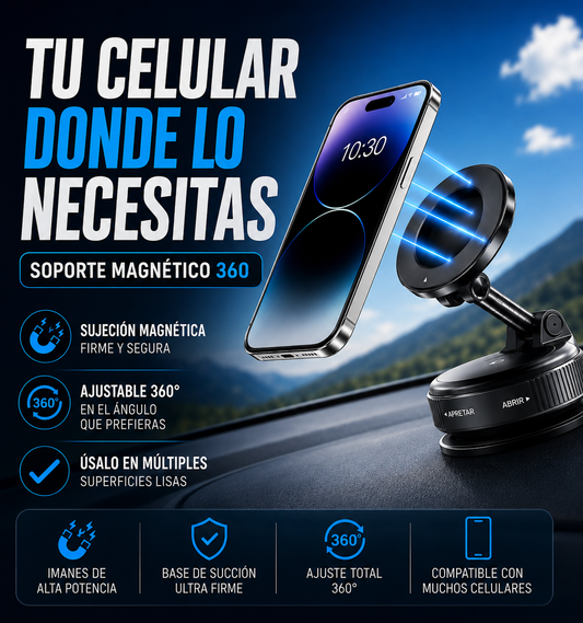Soporte Magnético Multiuso 360° para Celular