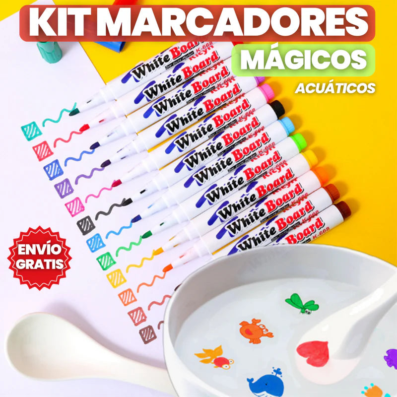 Kit Marcadores Con Tinta Flotante Para Niños