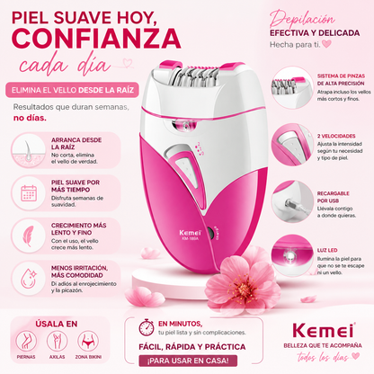 Depiladora Eléctrica Recargable Kemei